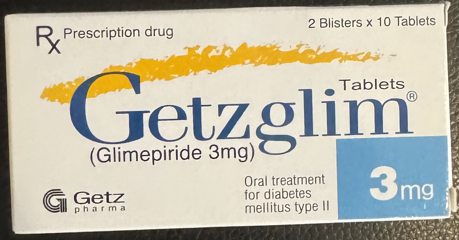 Getzglim 3mg (Glimepiride 3mg) H/ 20 viên ( thuốc trị đái tháo đường type 2)