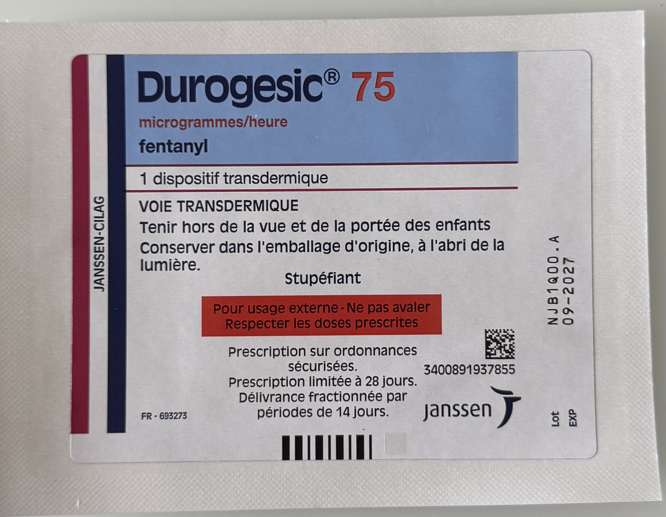 DUROGESIC 75 ΜG/H MIẾNG DÁN H/5 MIẾNG
